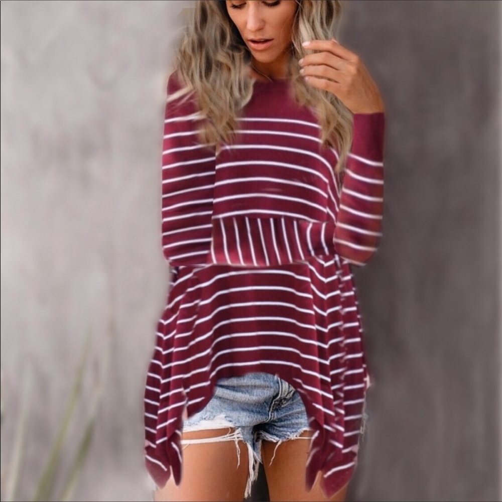 Just In! Stripe heavy Asymmetrical sweater